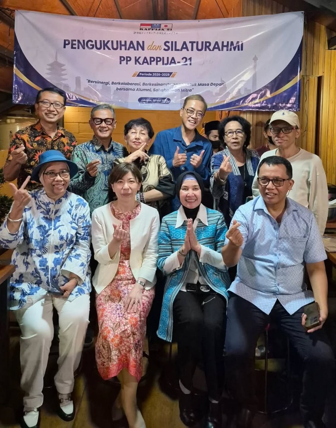 Pengukuhan Pengurus Pusat KAPPIJA-21 periode 2026–2029 di Jakarta bersama alumni dan perwakilan JICA Jepang.
