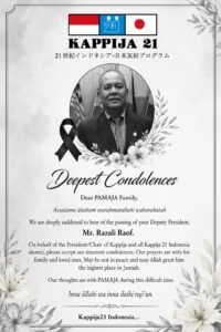 Home Ucapan belasungkawa Kappija21 Indonesia atas wafatnya Bapak Razali Raof, Deputy President PAMAJA Malaysia