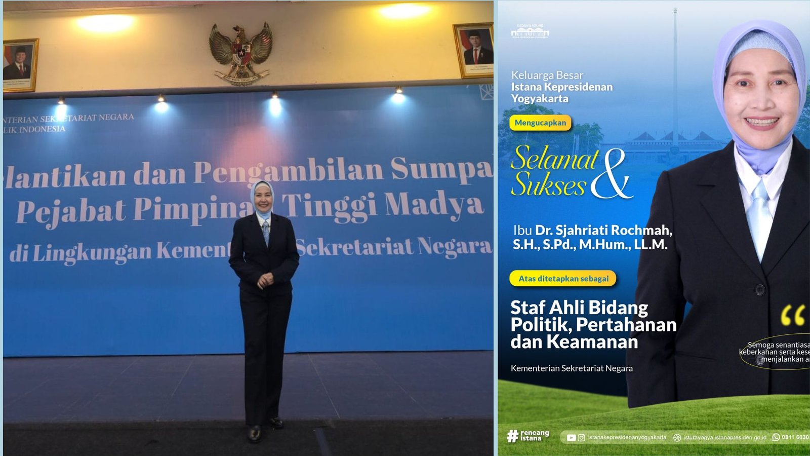 Ucapan selamat dari Keluarga Besar Istana Kepresidenan Yogyakarta