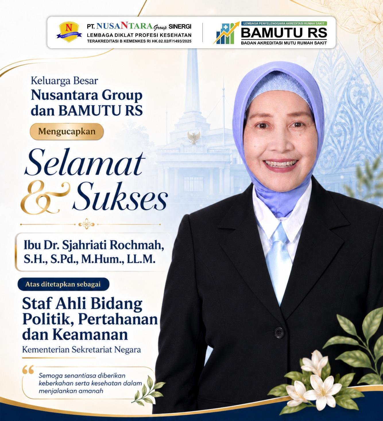 Ucapan Selamat dari Keluarga Besar Nusantara Group dan BAMUTU RS